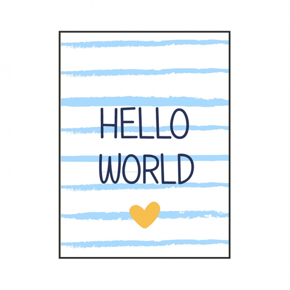 Hello world with blue lines