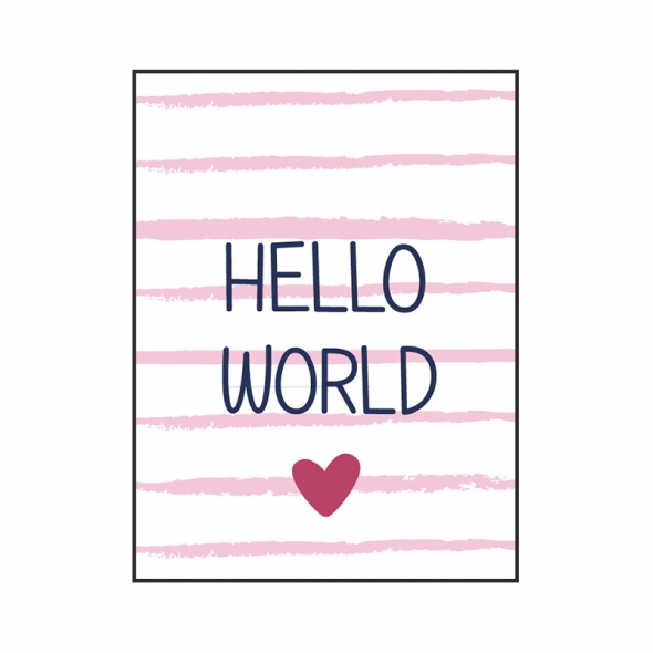 Hello world with pink lines